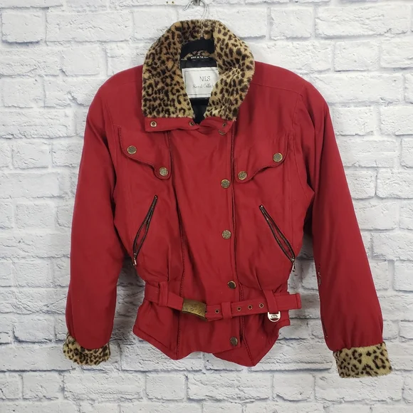 NILS, Jackets & Coats, Nils Resort Collection Red Ski Coat Fur Trimmed